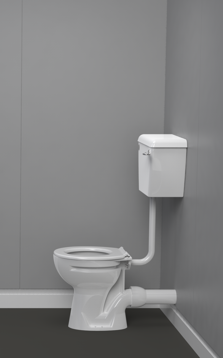 Low level Doc M ware set, pan & cistern assembly, ring only seat White