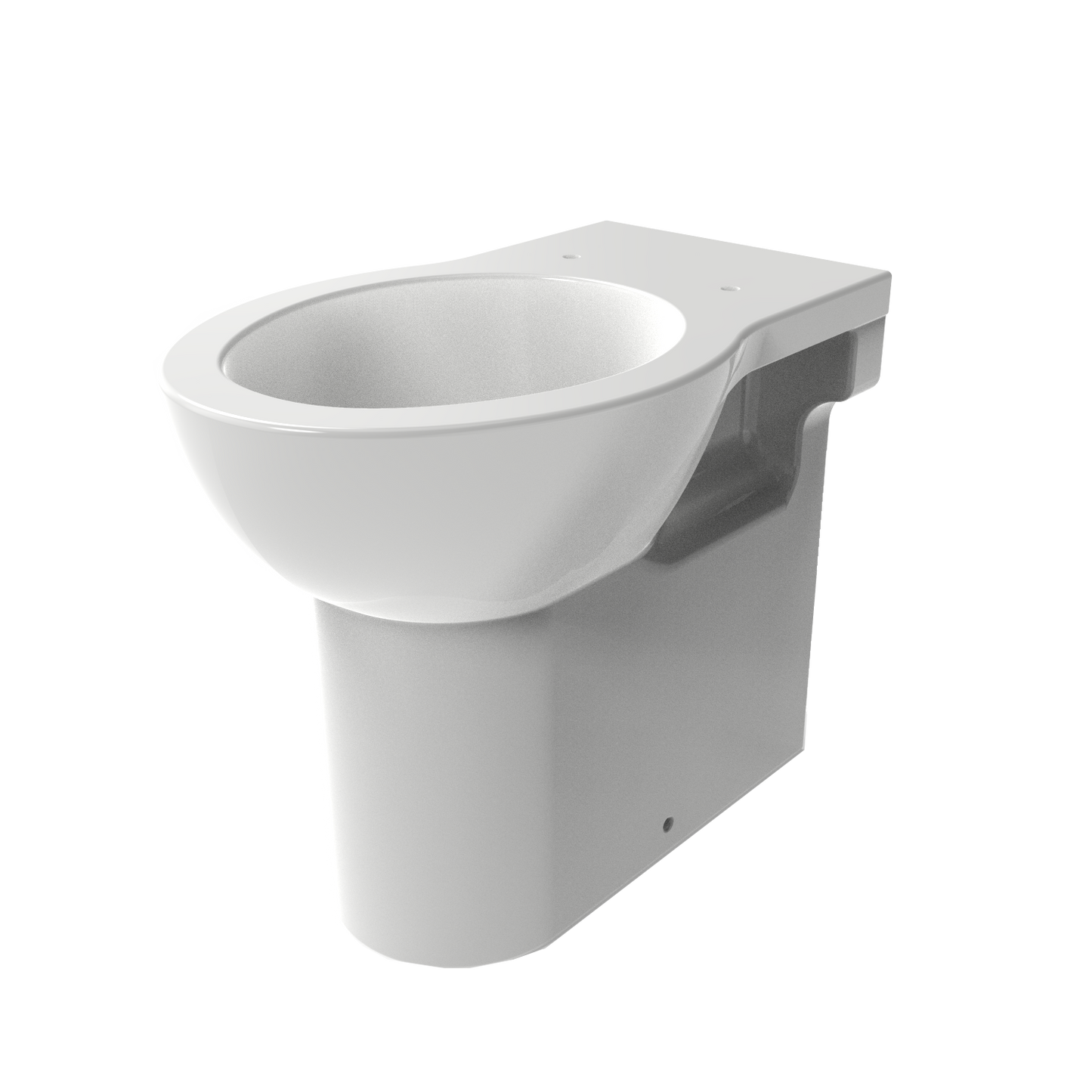 White toilet bowl with tank on a white background