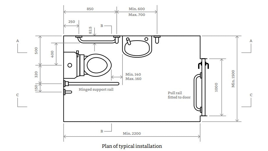 i Care Low Level Doc M Pack with Lever Cistern STAINLESS RAILS