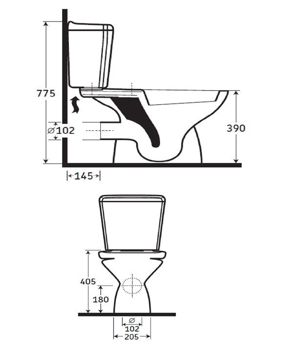 Livenza Close Coupled WC Toilet (p.trap)
