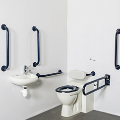 Back to wall toilet Doc M pack (with grab rails and TMV3 valve)