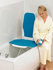 Bathlift Bathmaster with blue covers uk