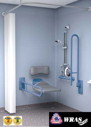 Shower Doc M Pack Modern With Blue Rails