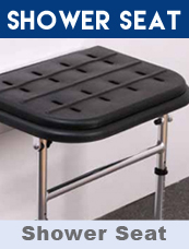 Premium black padded wall mounted shower seat with legs
