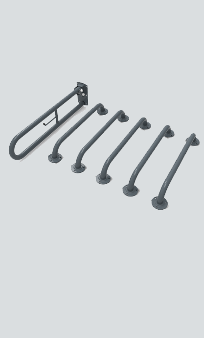 Doc M Rail Only Pack with Exposed Fixing Steel Grab Rails Dark Grey