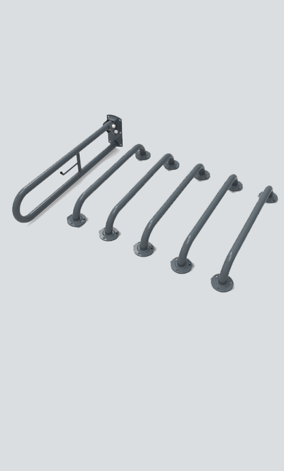 Doc M Rail Only Pack with Exposed Fixing Steel Grab Rails Dark Grey