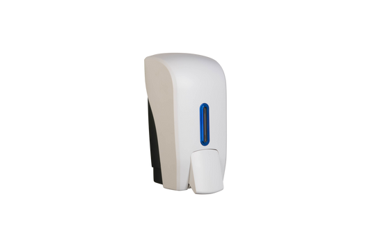 1 Litre Beaded Soap Dispenser In White Finish with Sapphire