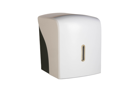Centrefeed Dispenser In White Finish Gold Halo