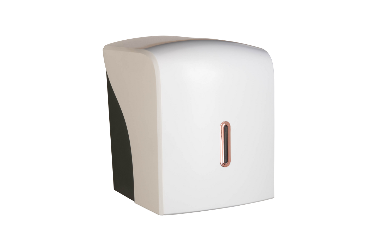 Centrefeed Dispenser In White Finish Rose Gold Halo