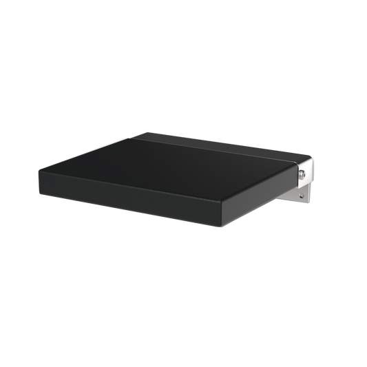 Contemporary compact square shower seat, padded In Black