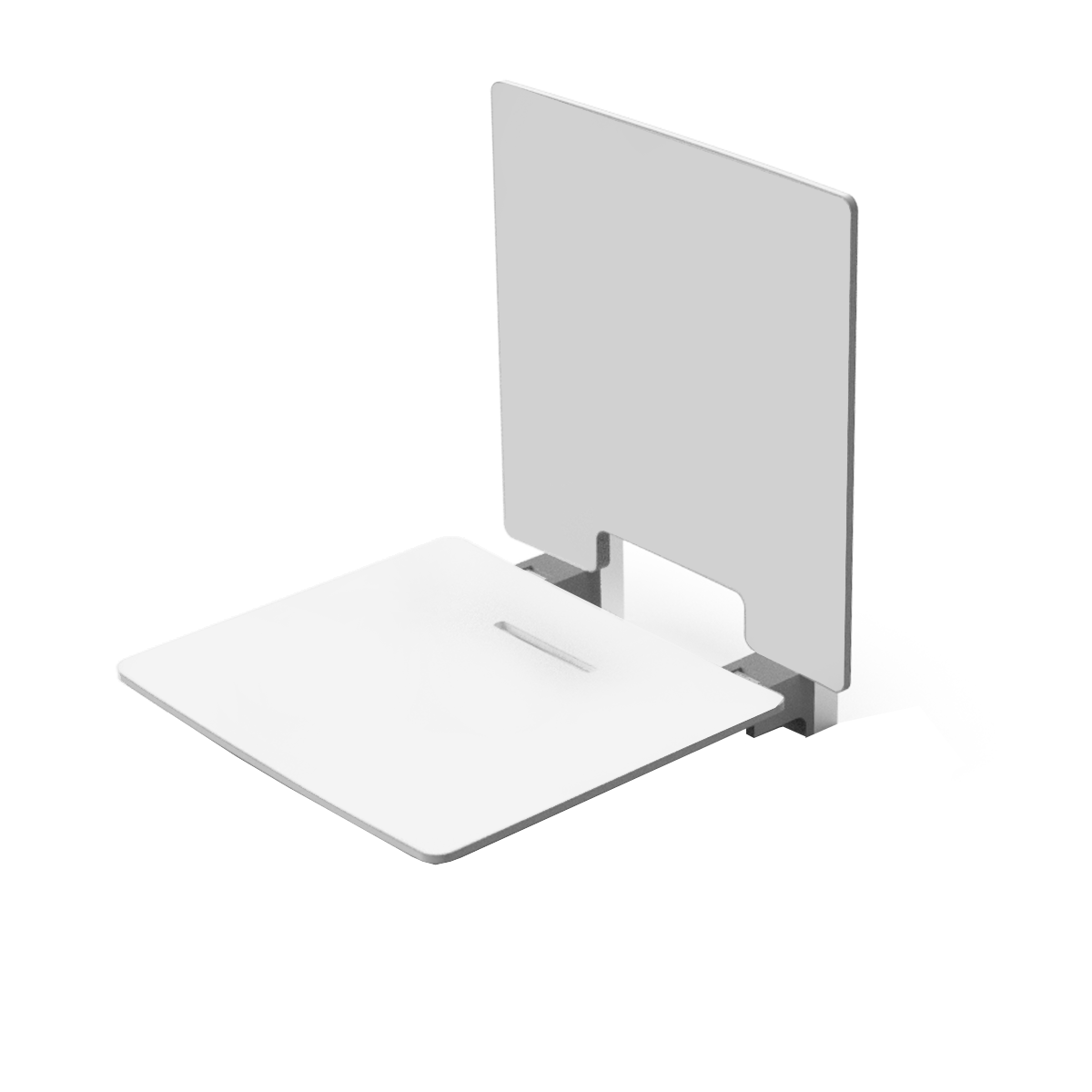 Contemporary slimline shower seat, back rest White