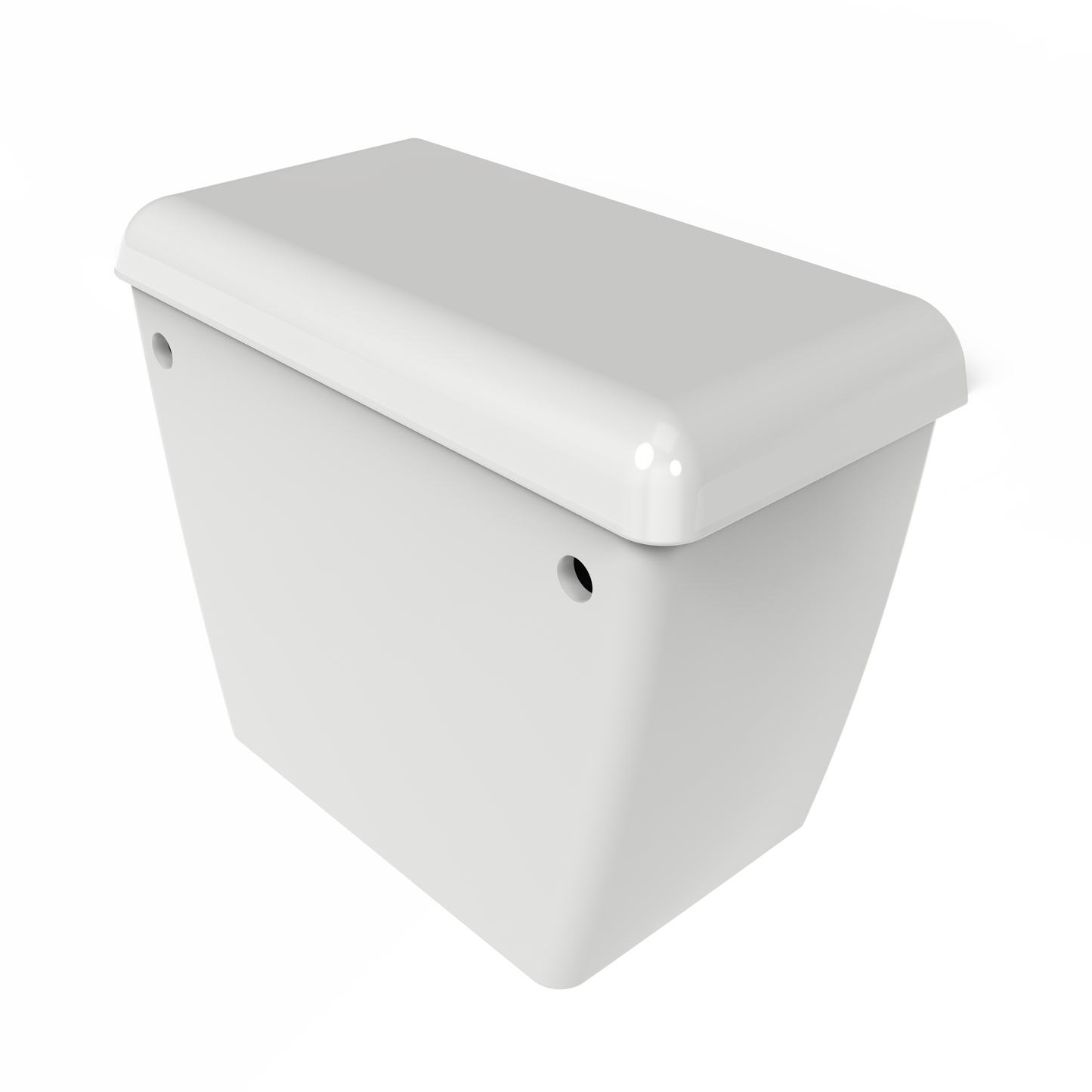 Low level cistern for box rim pan