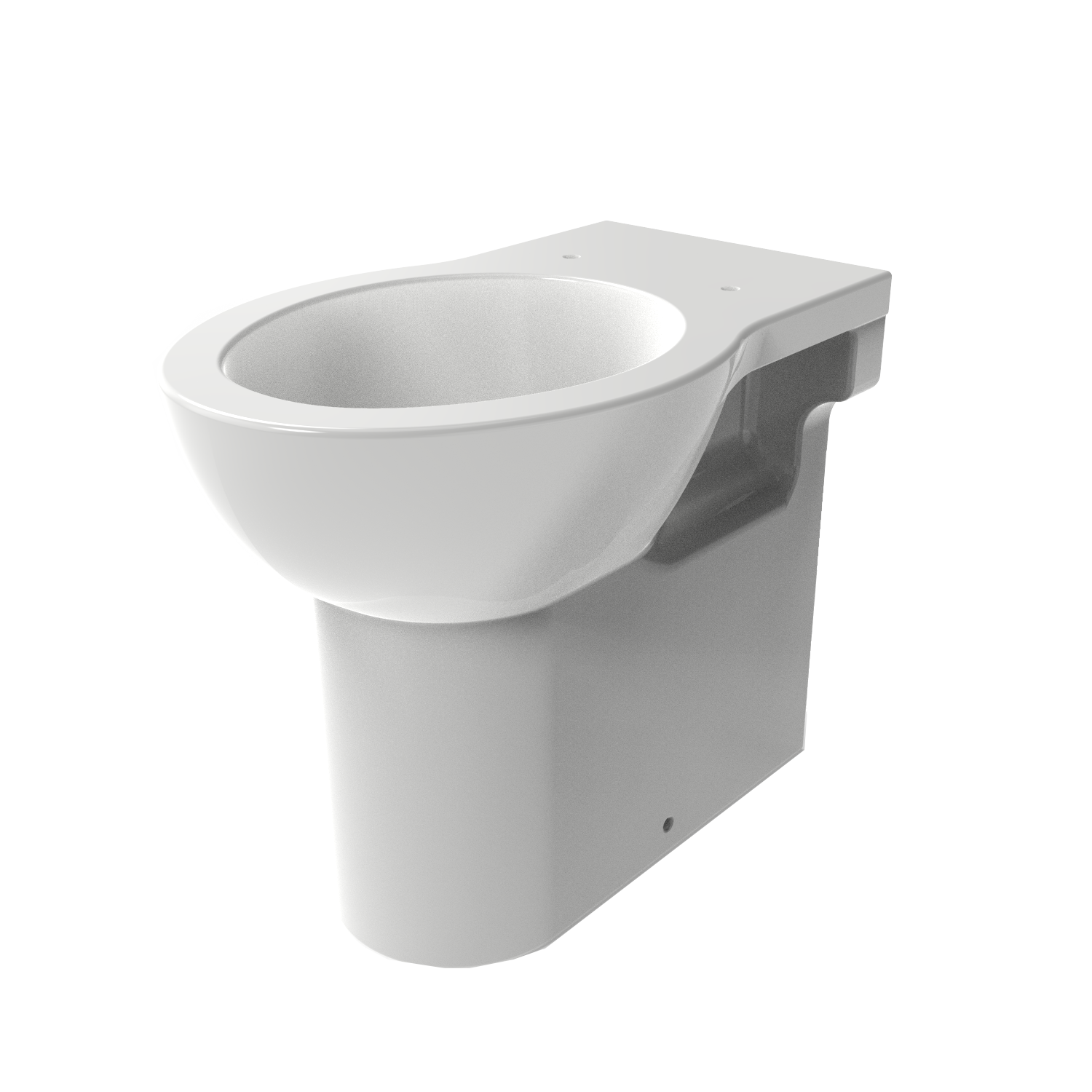 White toilet bowl with tank on a white background