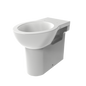 White toilet bowl with tank on a white background