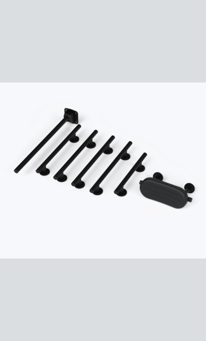 Doc M Rail Only Pack In Black with Back Rest Rail and Pack