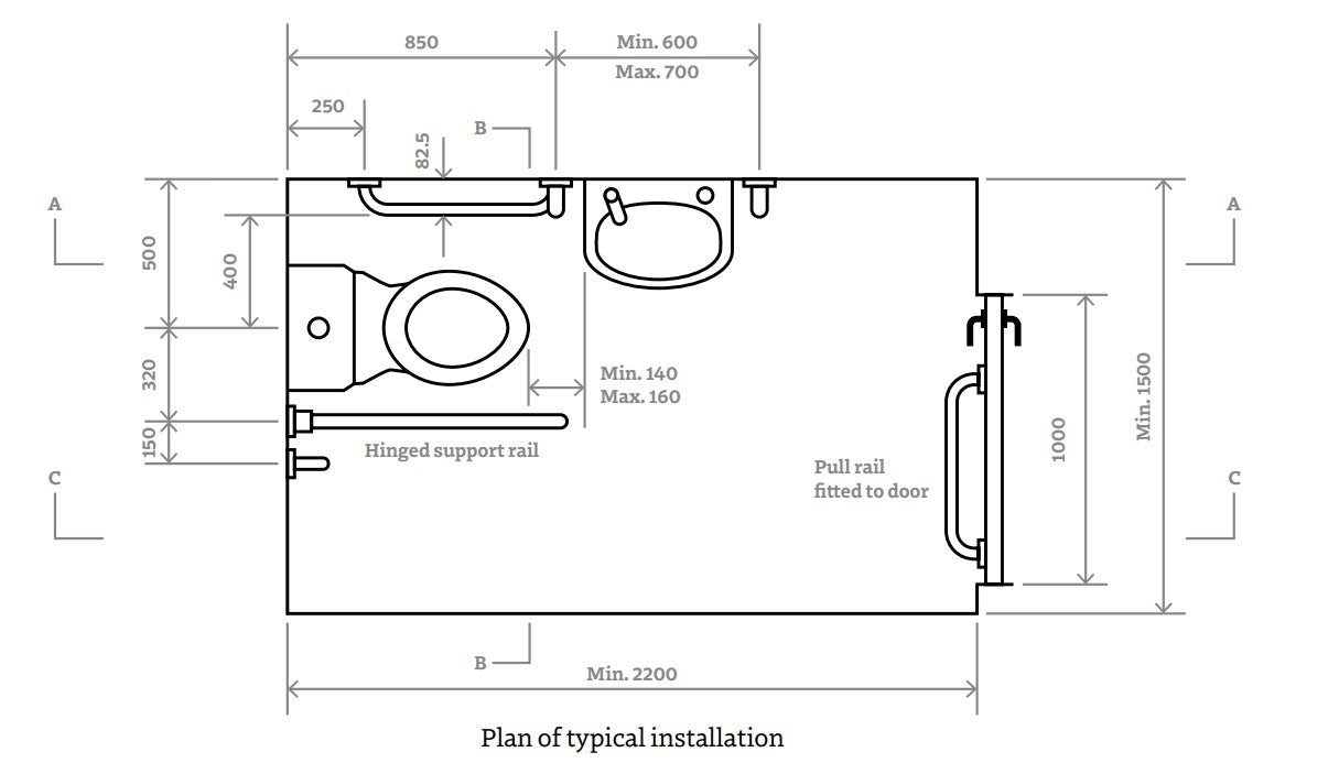 i.CARE Doc M Pack Close Coupled with Push Button Cistern BLACK RAILS