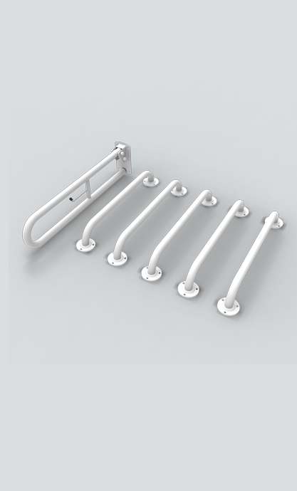 Doc M Rail Only Pack with Exposed Fixing Steel Grab Rails White
