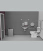 Rimless Close coupled Doc M toilet pack, stainless steel, concealed fixings