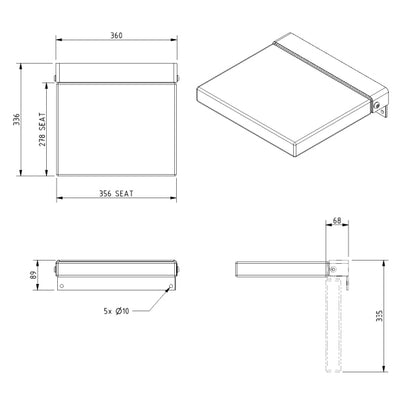 Modern Shower Seat Padded
