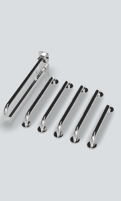 Doc M Rail Only Pack with Concealed Fixing Steel Grab Rails Polished Steel